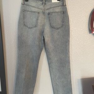 Pistola mid rise distressed jeans straight leg.